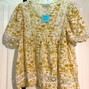 NWT Three Bird Nest boho blouse